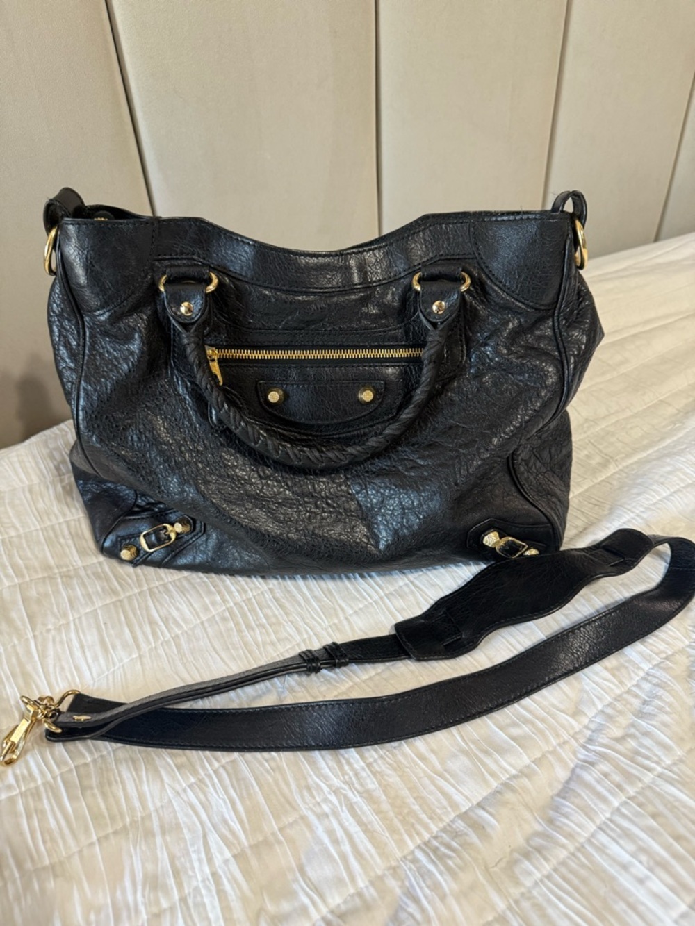 Balenciaga city Velo Tote black with gold hardware